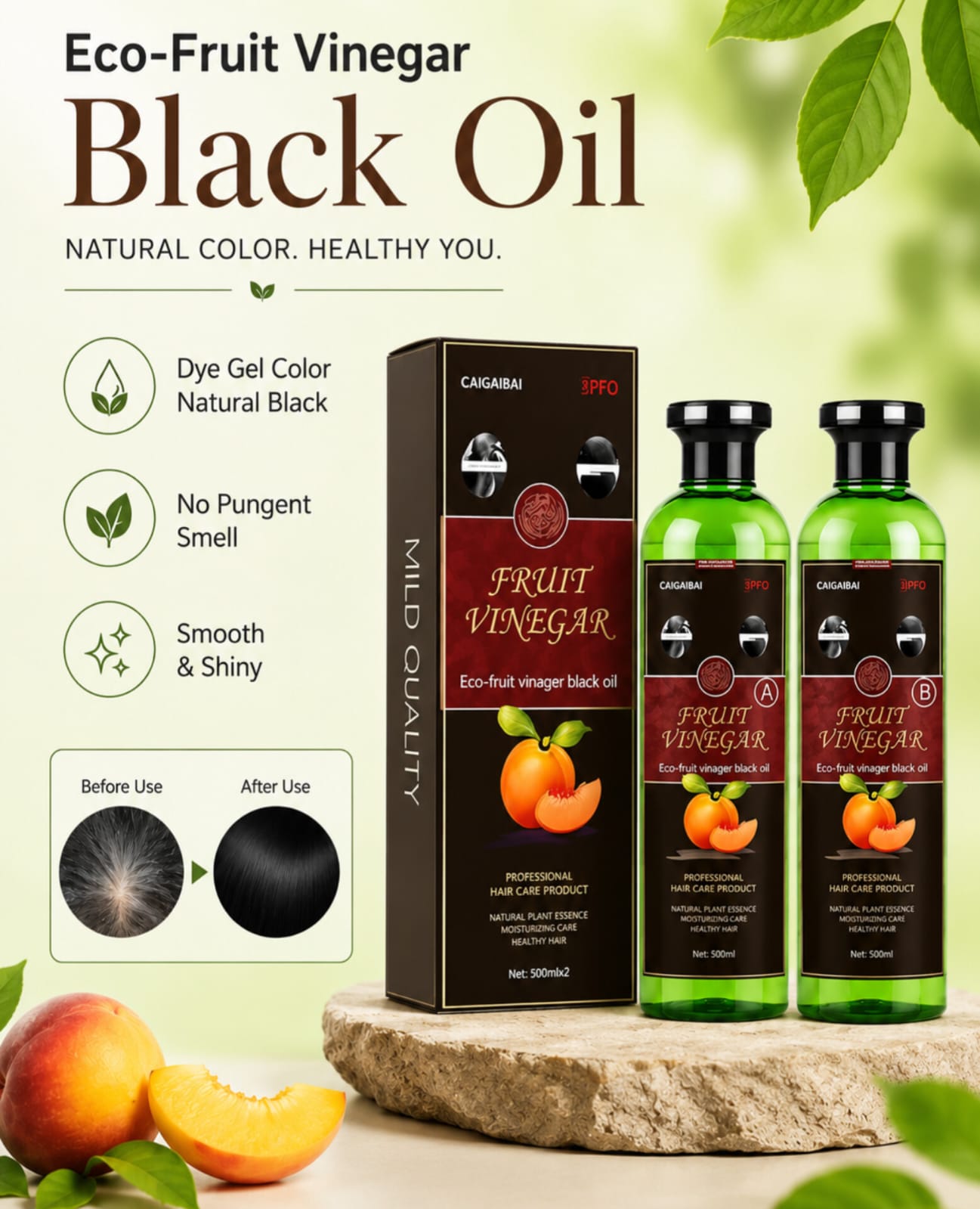 Fruit Vinegar Hair Dye 1000 ml ( 500ml+ 500ml )