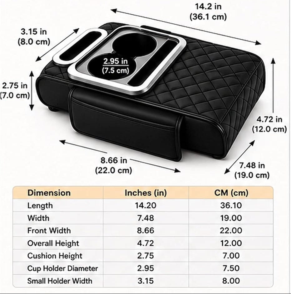 5 in 1 Universal Fit Car Armrest Console Cushion