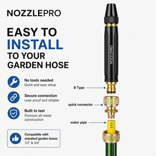 Portable High-Pressure Washing Water Gun Nozzle